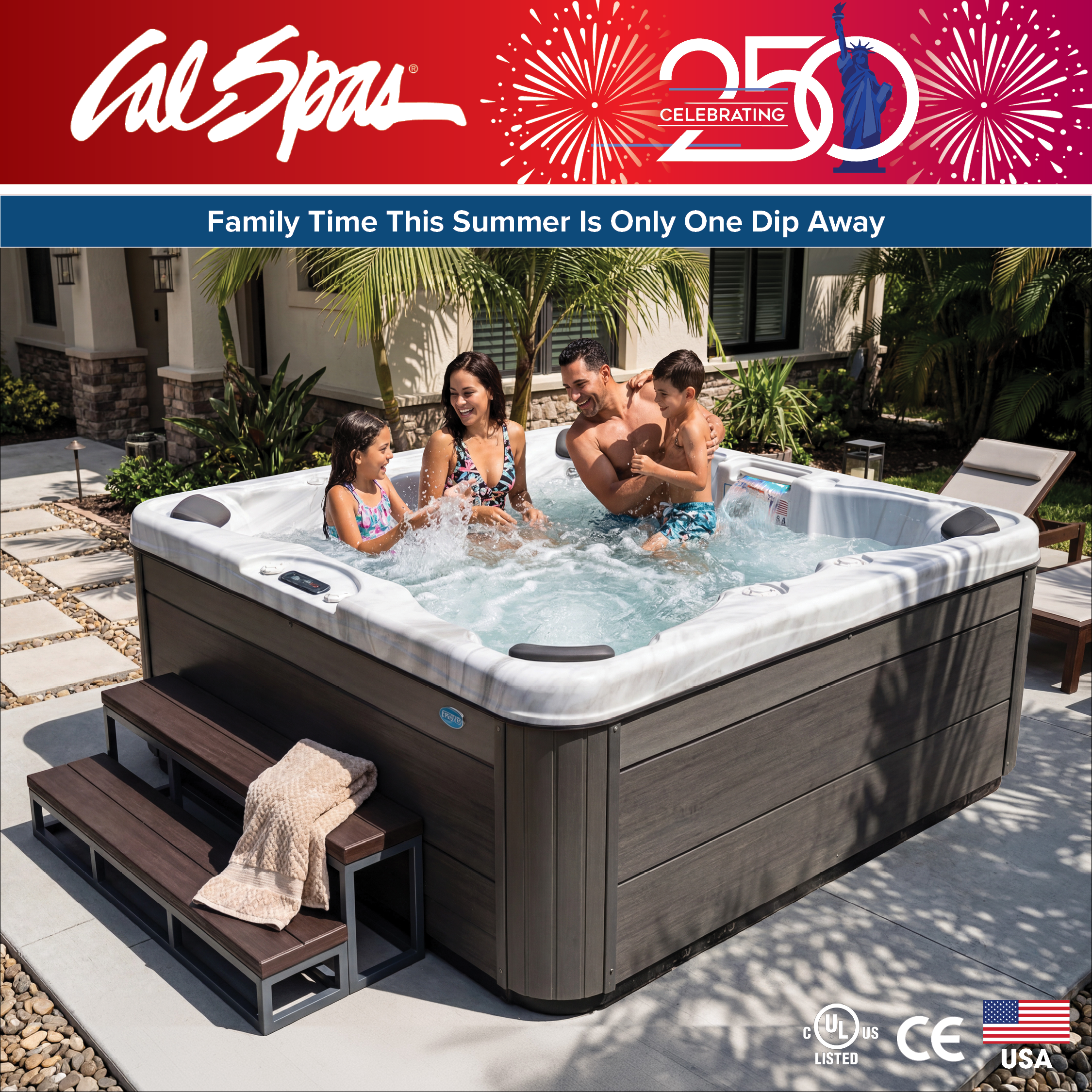 Calspas hot tub being used in a family setting - Tulsa